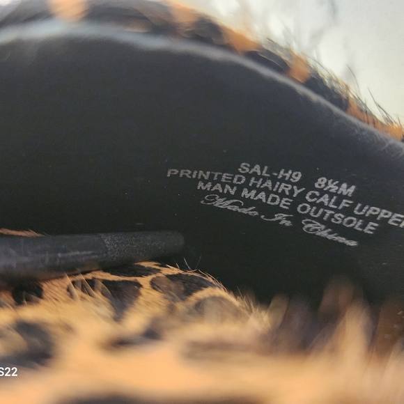 Donald Pliner Leopard Print Hairy Calf Brown Black Slip-On Flats Shoes Size 8.5M - Picture 11 of 13